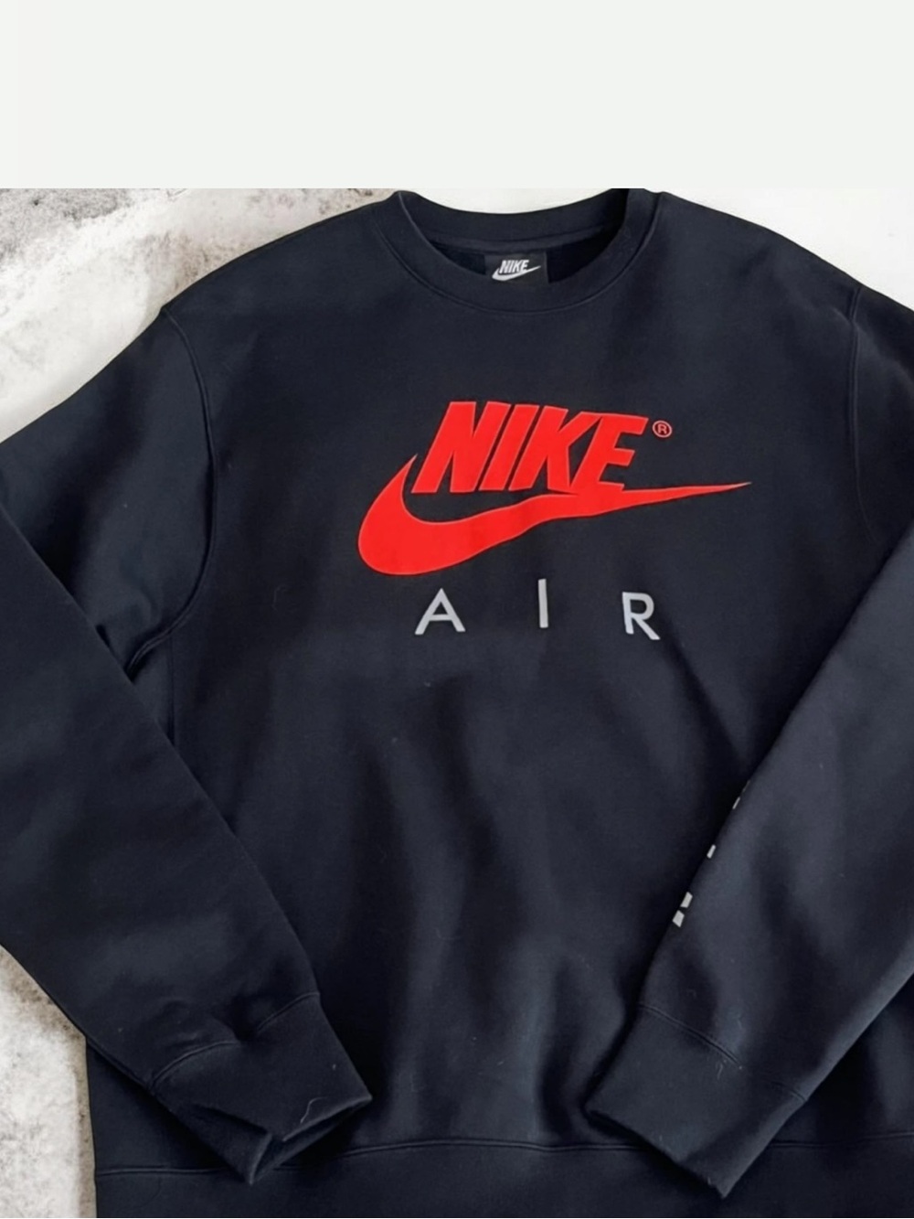 Nike Black Crewneck Sweatshirt with Red Swoosh